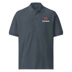 SLOPCANNON Snout Polo in Steel Grey, worn by a model