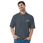 SLOPCANNON Snout Polo in Steel Grey, worn by a model