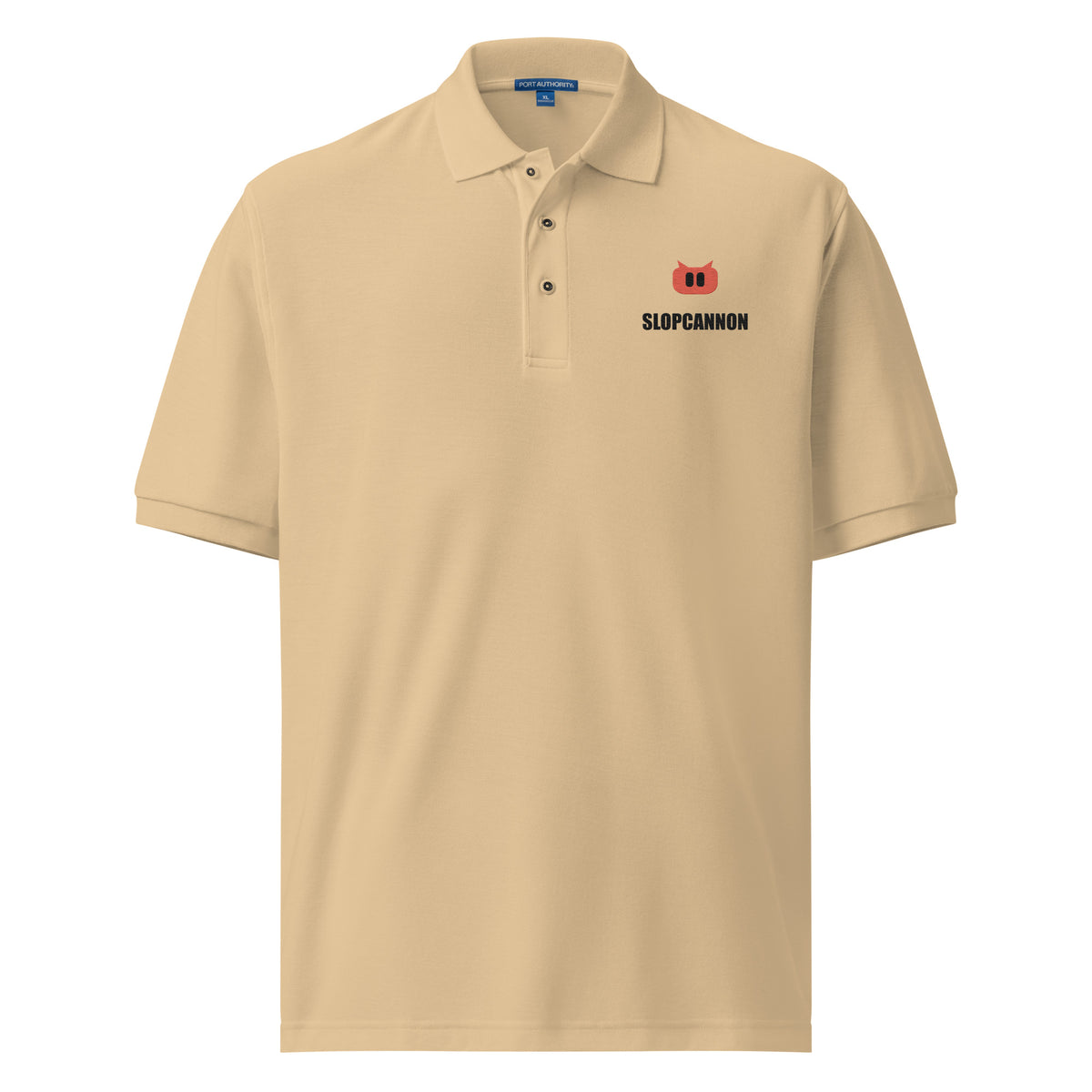 SLOPCANNON Snout Polo in Stone, worn by a model