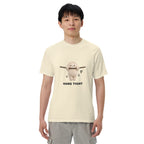 Muse Hang Tight ivory tee worn by a model, front view