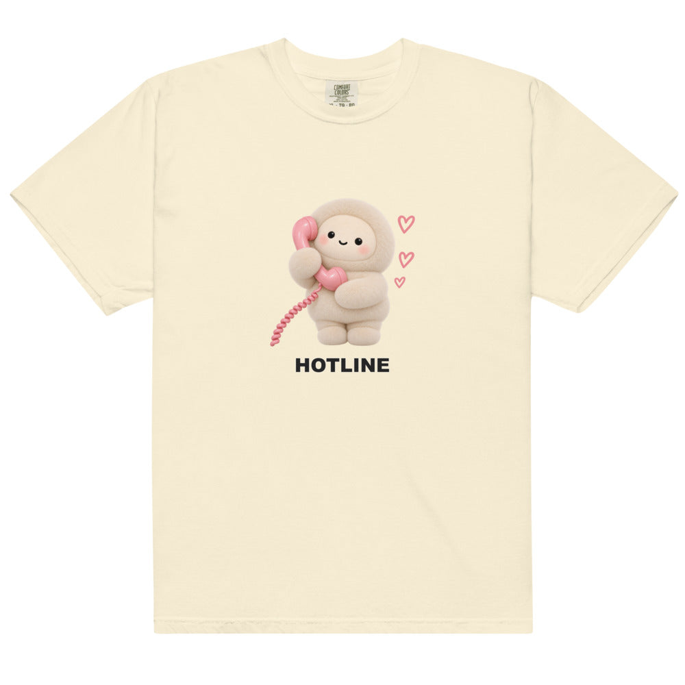 Muse Hotline ivory tee, alternate flat front product view