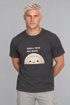 Small Face Big Mood tee in Graphite on roster model CW-M06
