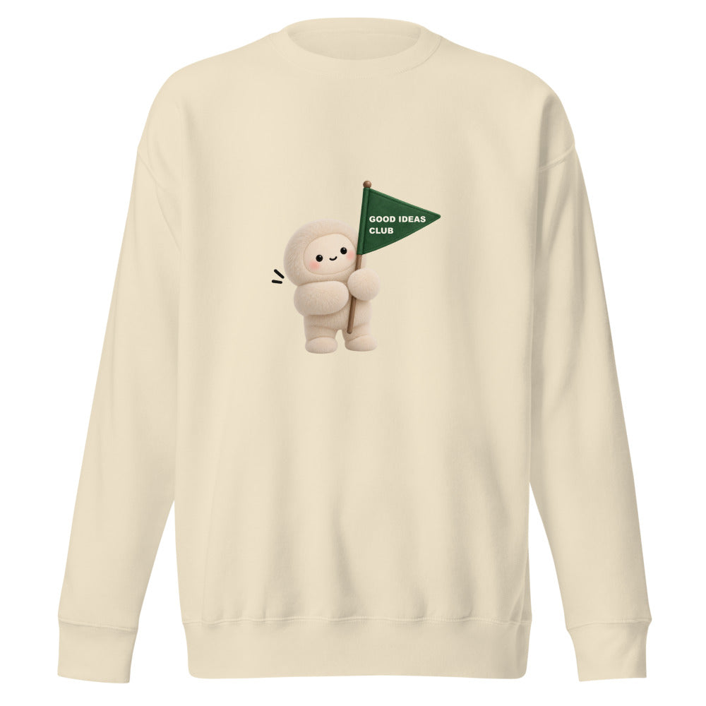 Muse Good Ideas Club Crewneck in Bone, garment view 1