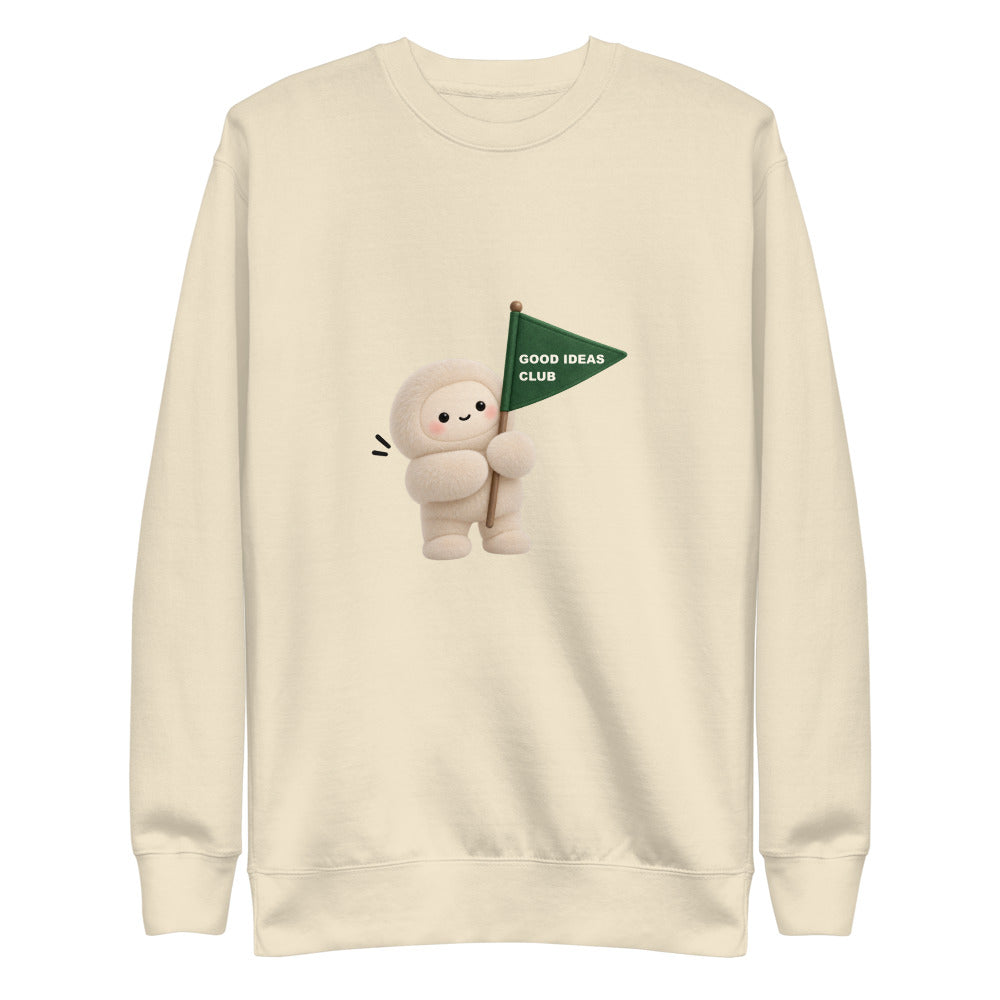 Muse Good Ideas Club Crewneck in Bone, garment view 2