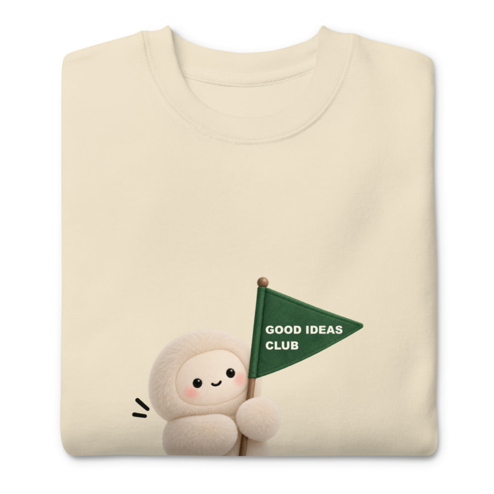 Muse Good Ideas Club Crewneck in Bone, garment view 3