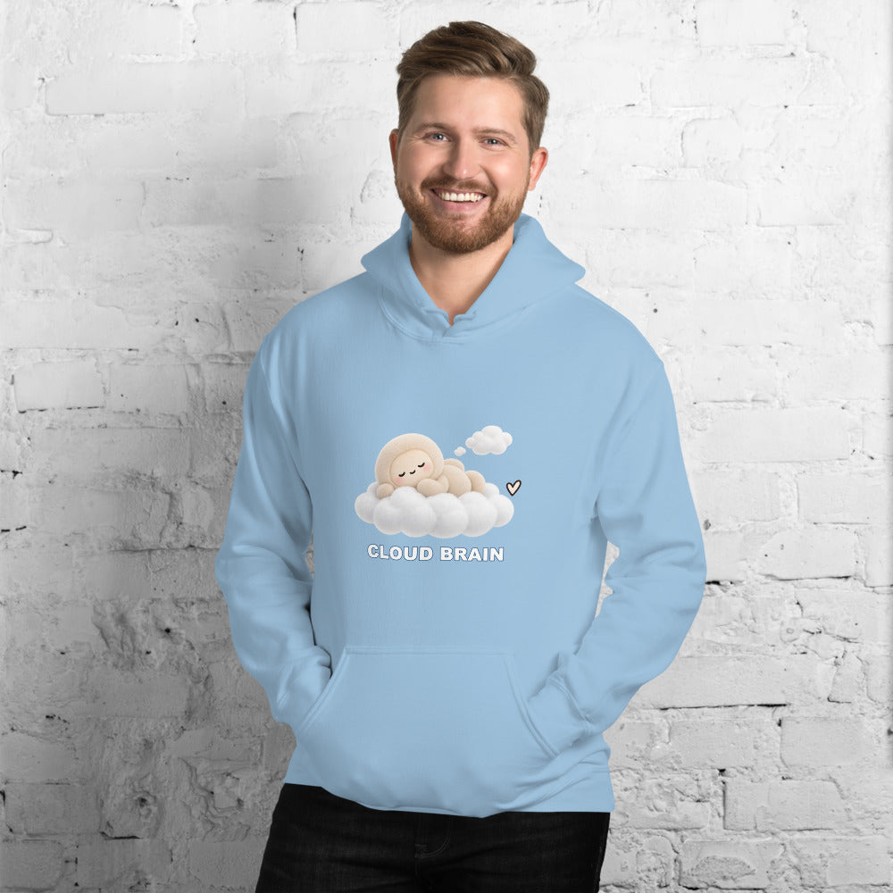 Muse Cloud Brain Hoodie in Light Blue, model view 1