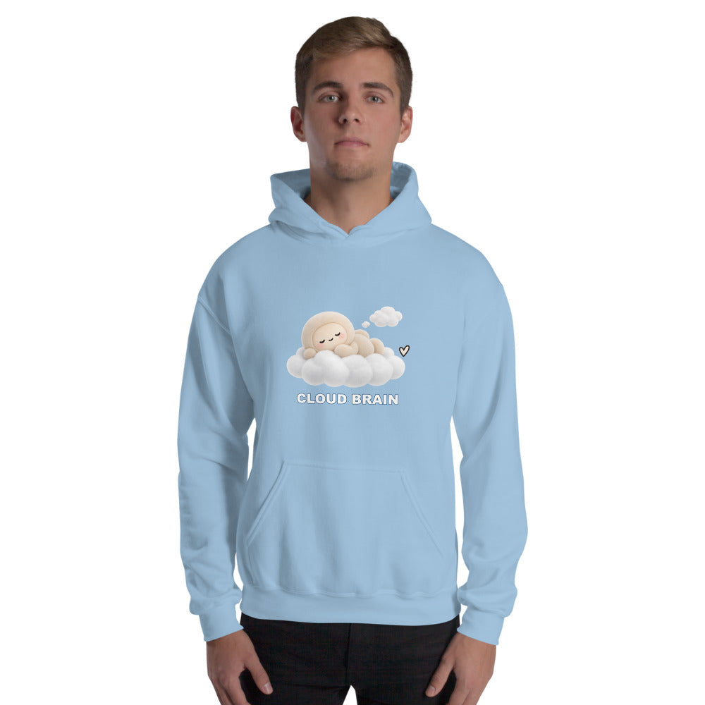 Muse Cloud Brain Hoodie in Light Blue, model view 2