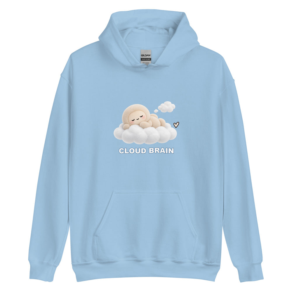 Muse Cloud Brain Hoodie in Light Blue, garment view 3