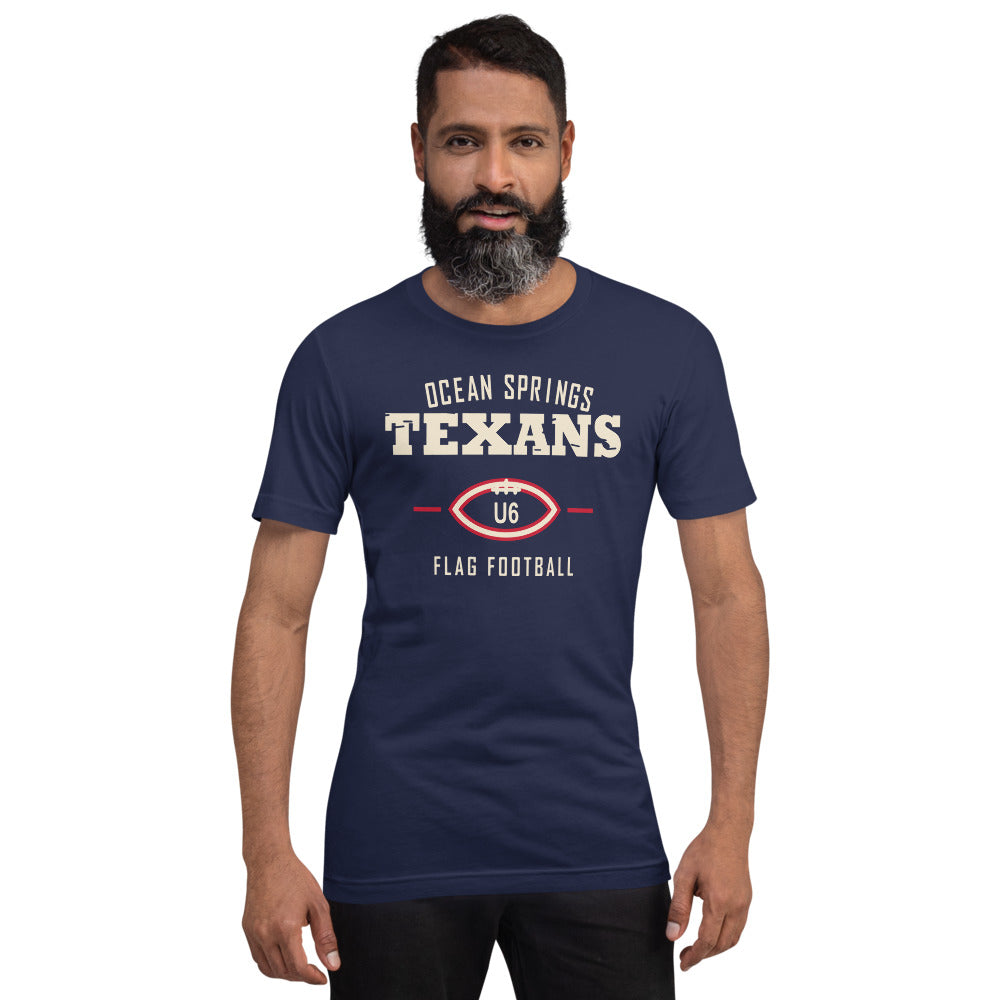 Ocean Springs Texans U6 Classic Dad Tee — corrected Printful supplier mens_model_front_4 view