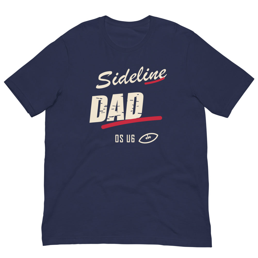 OS U6 Sideline Dad Tee — corrected Printful garment-only flat front alternate