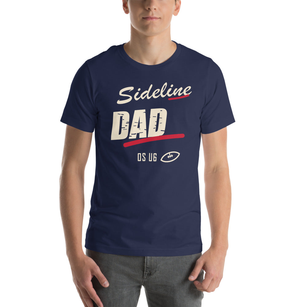 OS U6 Sideline Dad Tee — corrected Printful men's model front one