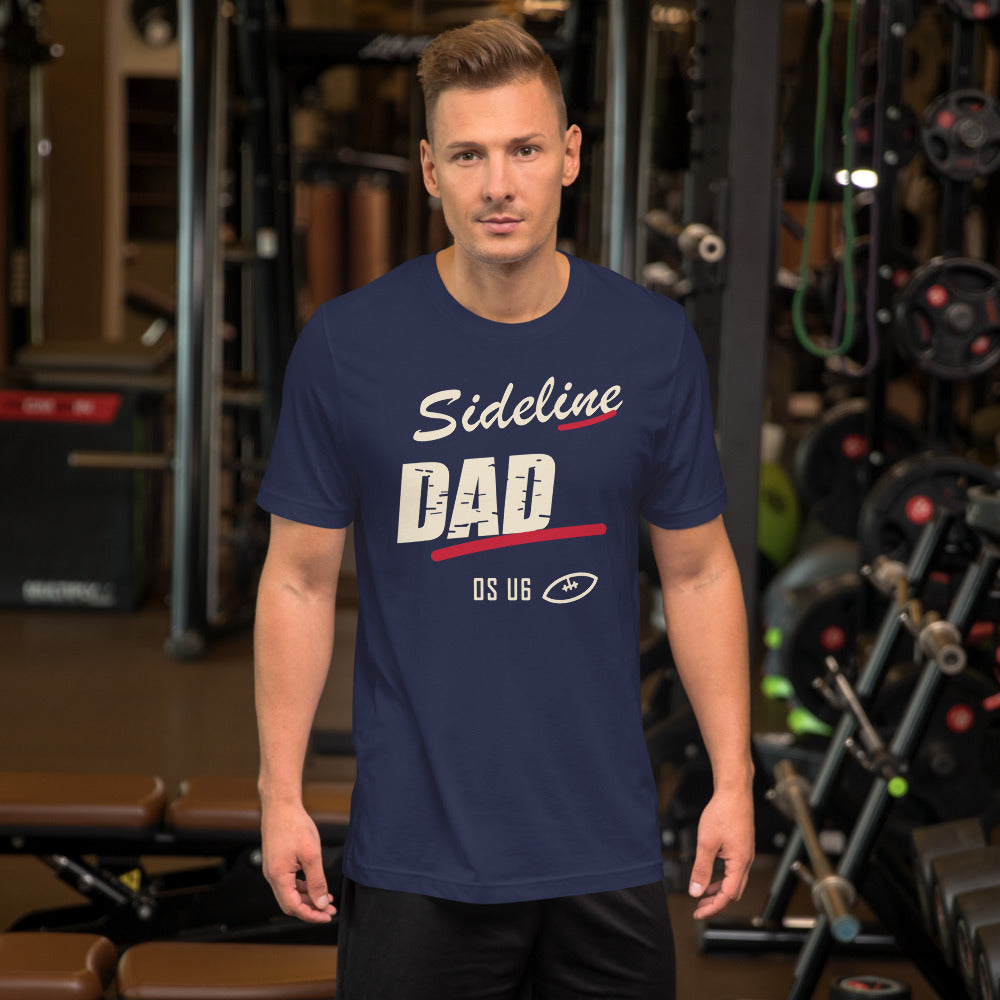 OS U6 Sideline Dad Tee — corrected Printful men's lifestyle model front