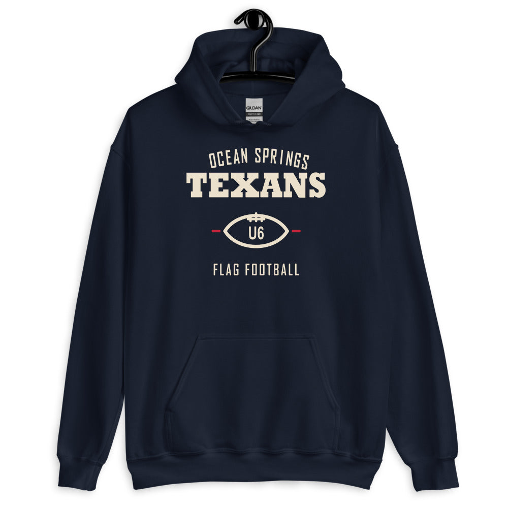 Ocean Springs Texans U6 Dad Hoodie — corrected Printful supplier garment_only_front_3 view