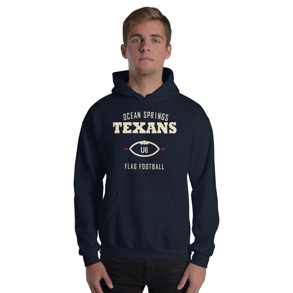 Ocean Springs Texans U6 Dad Hoodie — corrected Printful supplier mens_model_front_2 view