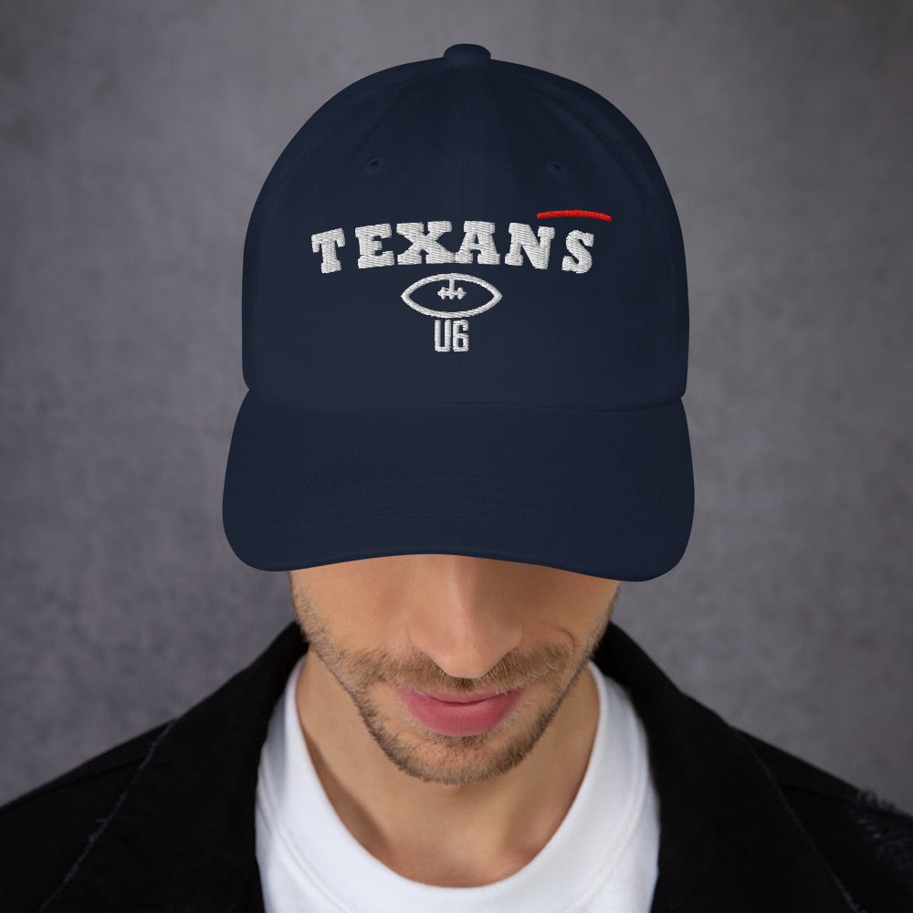 Texans U6 Navy Dad Cap — corrected Printful supplier mens_model_front_4 view