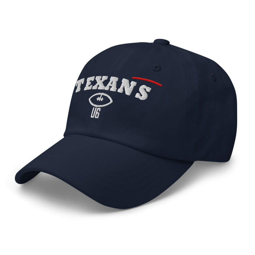 Texans U6 Navy Dad Cap — corrected Printful supplier cap_left_front view