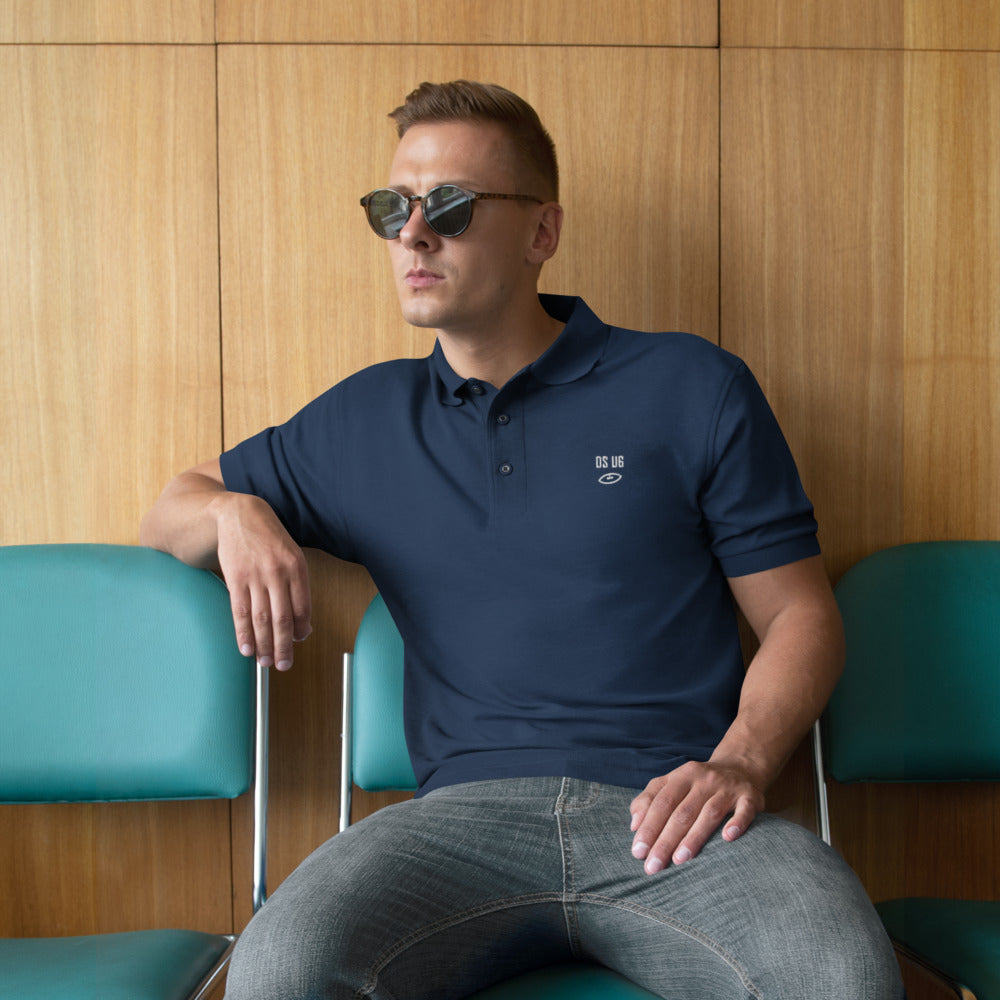 OS U6 Performance Polo — mens model front 1 — Printful Navy Men's Polo