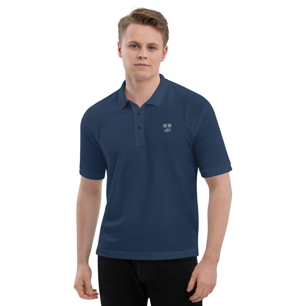 OS U6 Performance Polo — mens model front 3 — Printful Navy Men's Polo