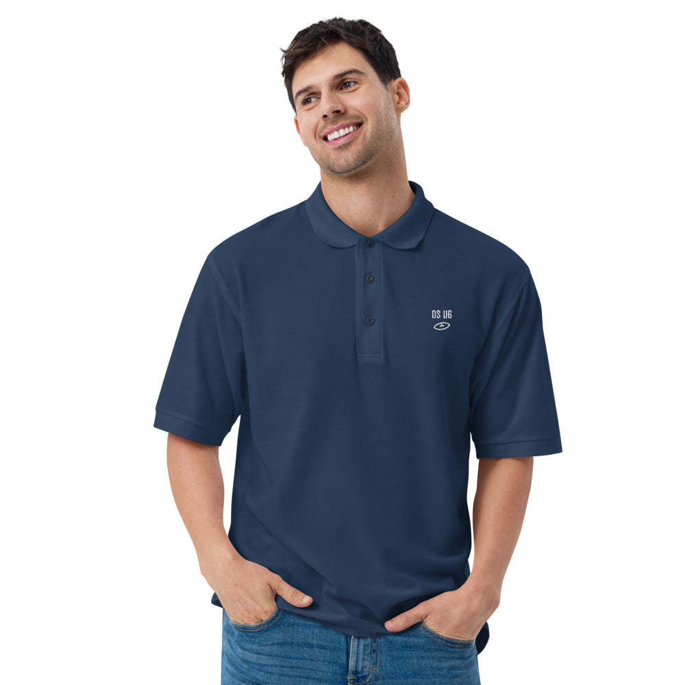 OS U6 Performance Polo — mens model front 4 — Printful Navy Men's Polo