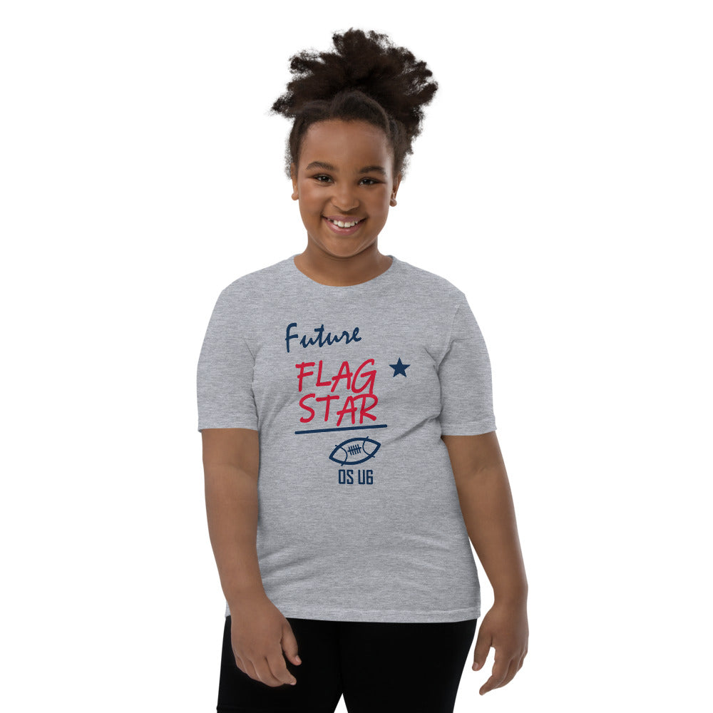 K02 corrected Ocean Springs design — child model front 4 — exact Printful garment and color