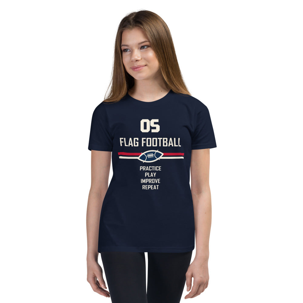 K04 corrected Ocean Springs design — child model front 2 — exact Printful garment and color