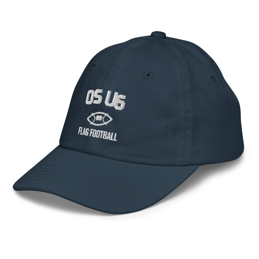 OS U6 Mini Sideline Kids Hat — garment only left front — Printful Navy Youth Cap