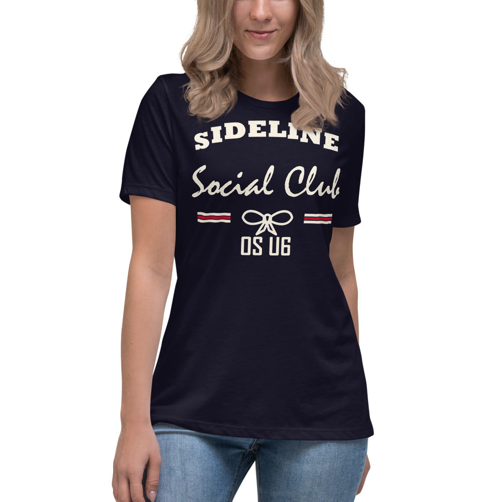 OS U6 Sideline Social Club Tee — corrected Printful supplier womens_model_front_2 view