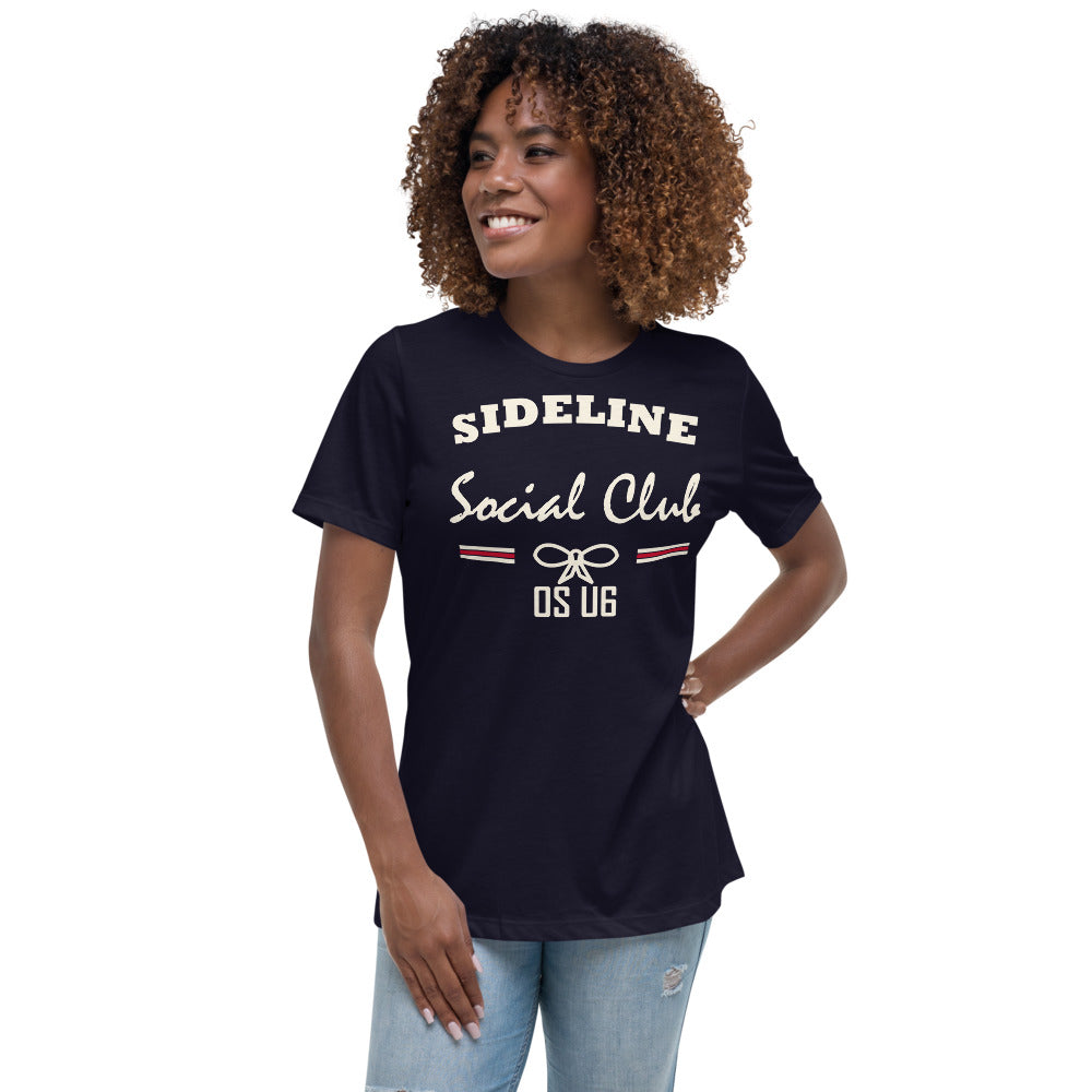 OS U6 Sideline Social Club Tee — corrected Printful supplier womens_model_front_3 view