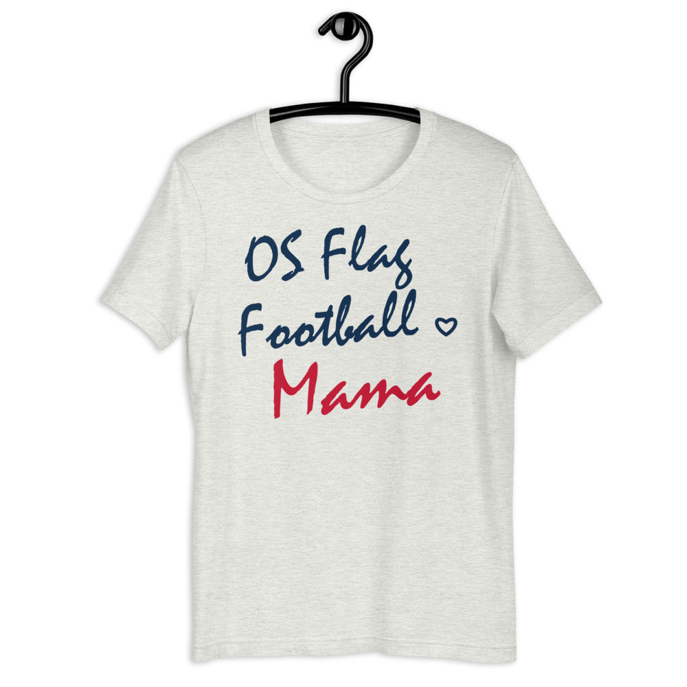 OS Flag Football Mama Script Tee — corrected Printful supplier garment_only_front_1 view