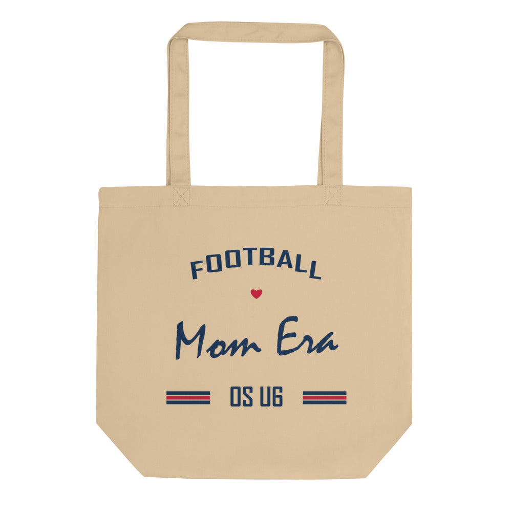 OS U6 Football Mom Era Tote — Printful garment view — corrected artwork
