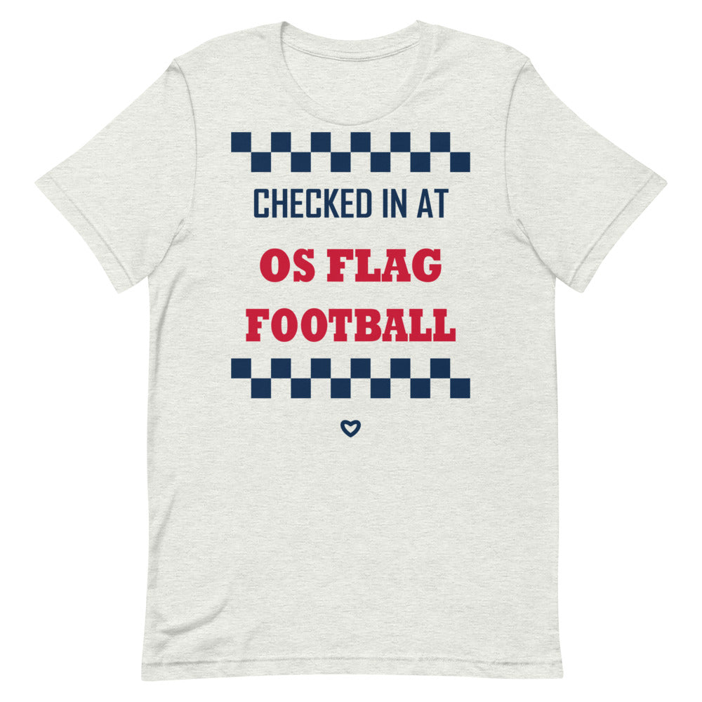 Checked In at OS Flag Football Tee — corrected Printful supplier garment_only_front_2 view