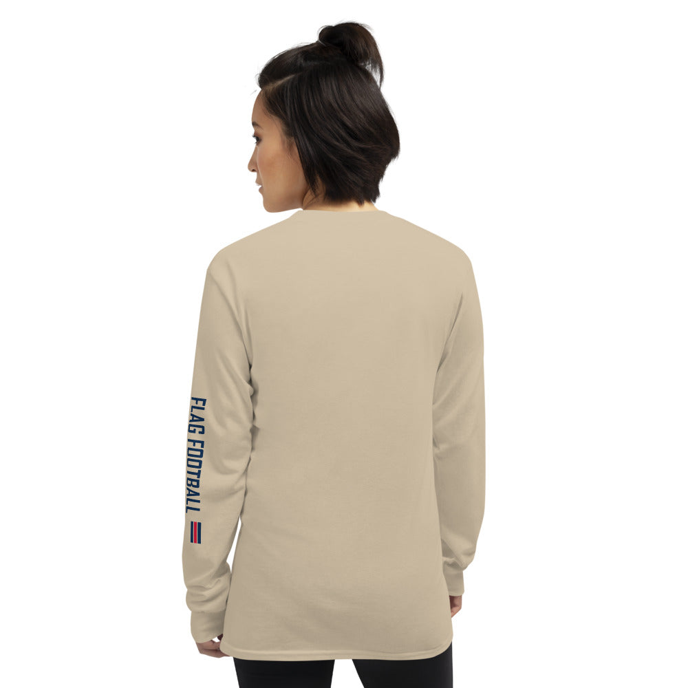 OS U6 Proud Mom Pennant Long Sleeve — corrected Printful supplier womens_model_back_3 view