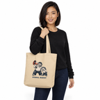 Signal Boost — Pig & Wiglet Organic Cotton Tote in Oyster, worn by a model