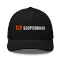Black | SLOPCANNON Wordmark Mesh Trucker Hat | Front product view