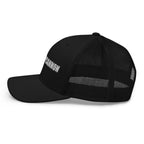 Black | SLOPCANNON Wordmark Mesh Trucker Hat | Left side product view