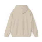 Sand Gildan 18500 hoodie back view.