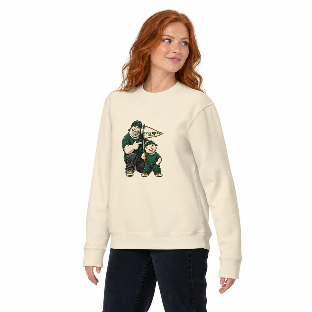 Good Ideas Club — Pig & Wiglet Crewneck, worn by a model
