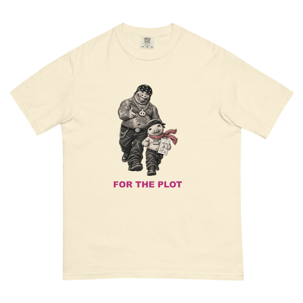 For the Plot — Pig & Wiglet Heavyweight Tee in Ivory, front view