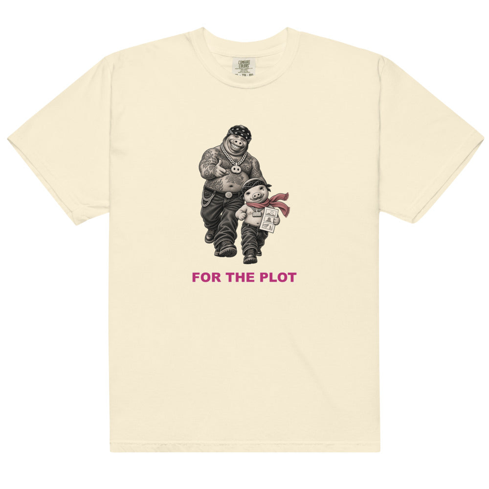 For the Plot — Pig & Wiglet Heavyweight Tee in Ivory, front view