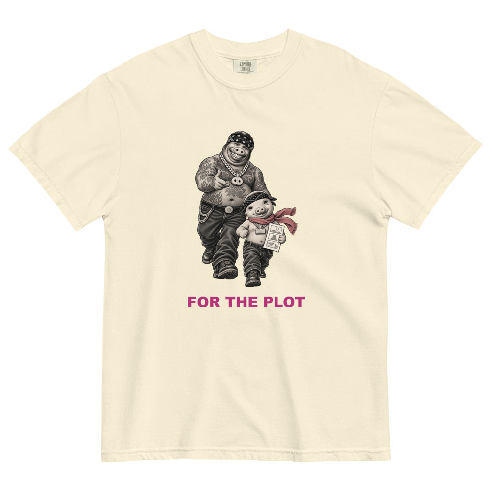 For the Plot — Pig & Wiglet Heavyweight Tee in Ivory, front view