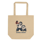 Signal Boost — Pig & Wiglet Organic Cotton Tote in Oyster, front view