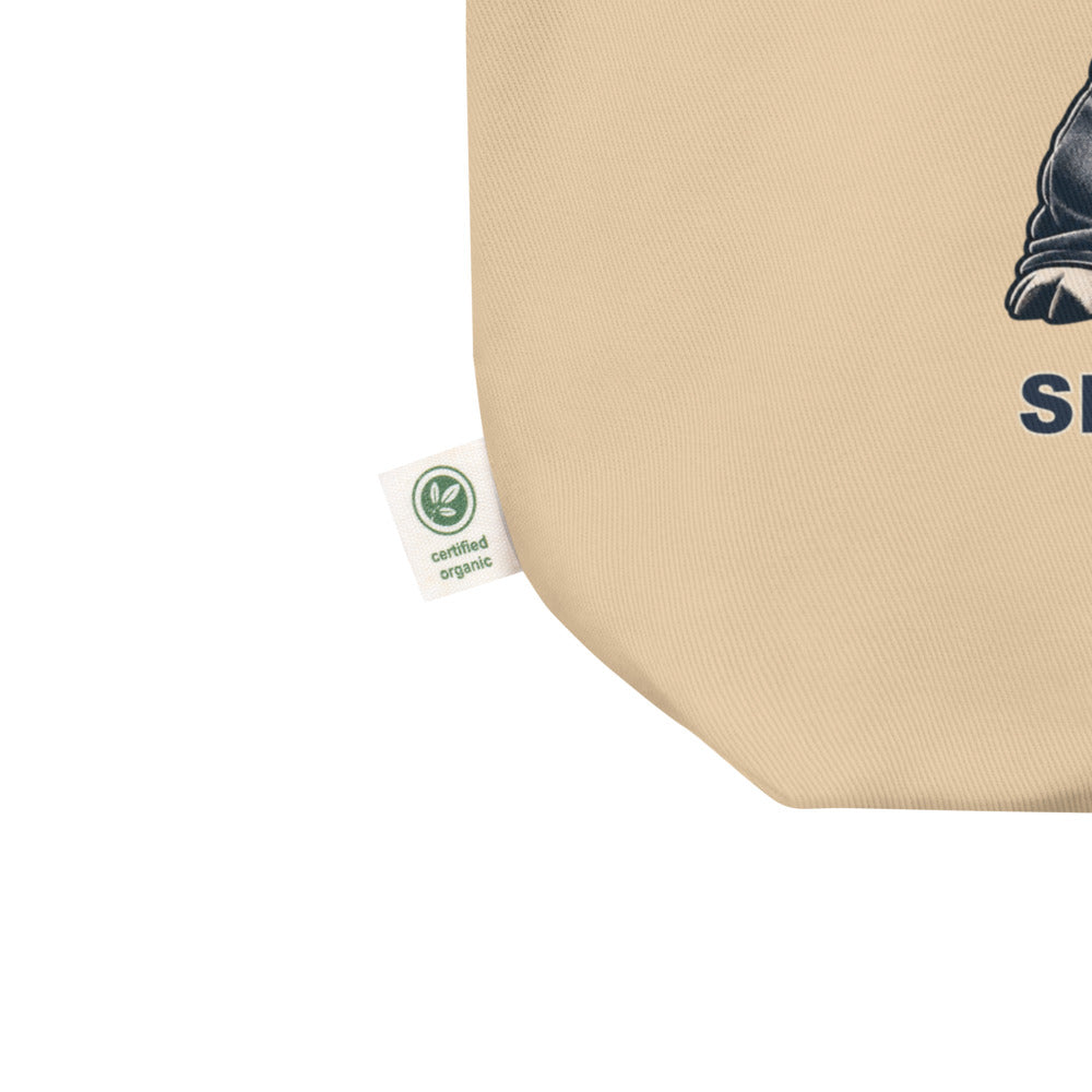 Signal Boost — Pig & Wiglet Organic Cotton Tote in Oyster, close-up of the print