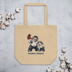 Signal Boost — Pig & Wiglet Organic Cotton Tote in Oyster, styled flat lay