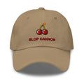 Cherry Fuse cap — Khaki — full front with approved flat embroidery design; Yupoong 6245CM cotton twill; supplier digital mockup.