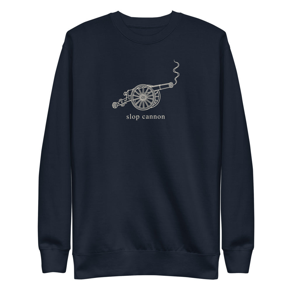 Smoke Signal crewneck — Navy Blazer — full front with approved artwork; Cotton Heritage M2480 crewneck Navy Blazer; supplier digital mockup.