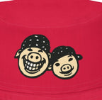 Slop Cannon Reversible Bucket Hat — C1 Cannon Boyz - Cherry Red — graphic detail cropped from the exact outside-front supplier preview; Printful catalog654, 100% polyester; supplier digital mockup.