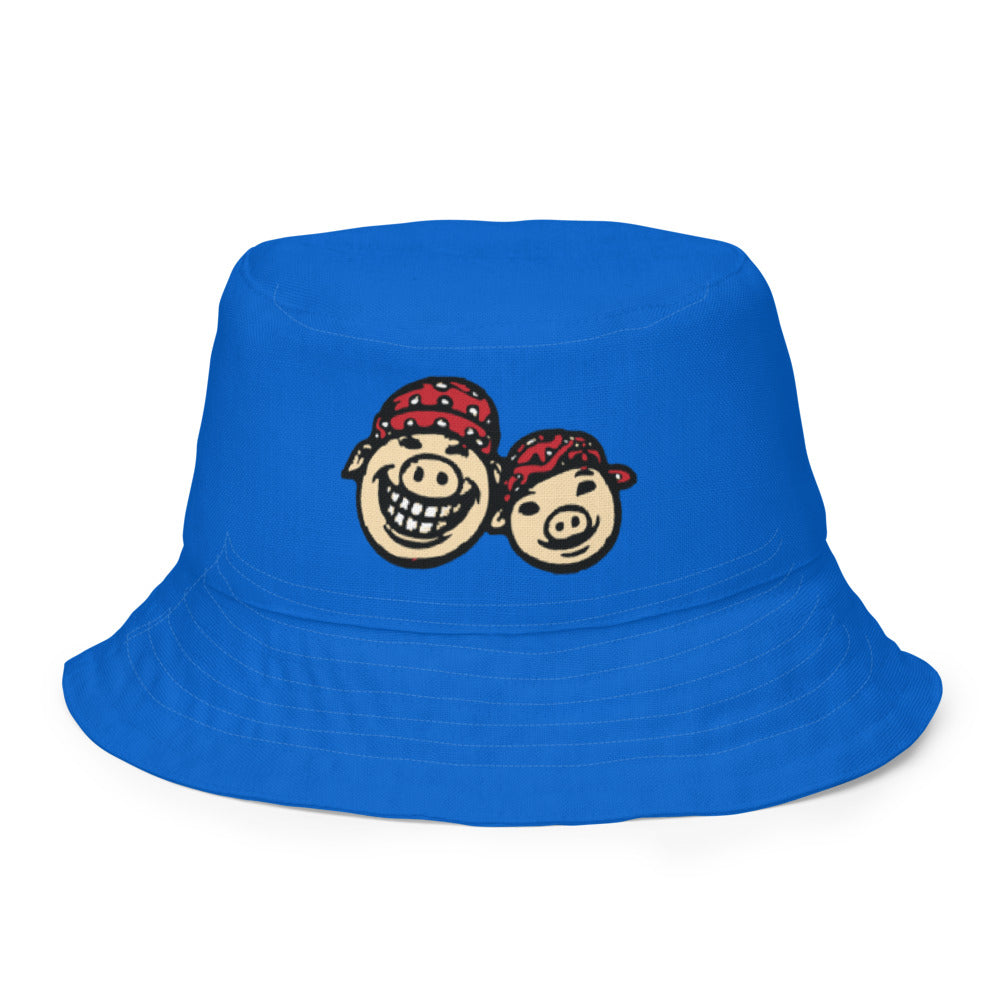Slop Cannon Reversible Bucket Hat — C2 Cannon Boyz - Cobalt Blue — clean outside front with approved graphic; Printful catalog654, 100% polyester; supplier digital mockup.