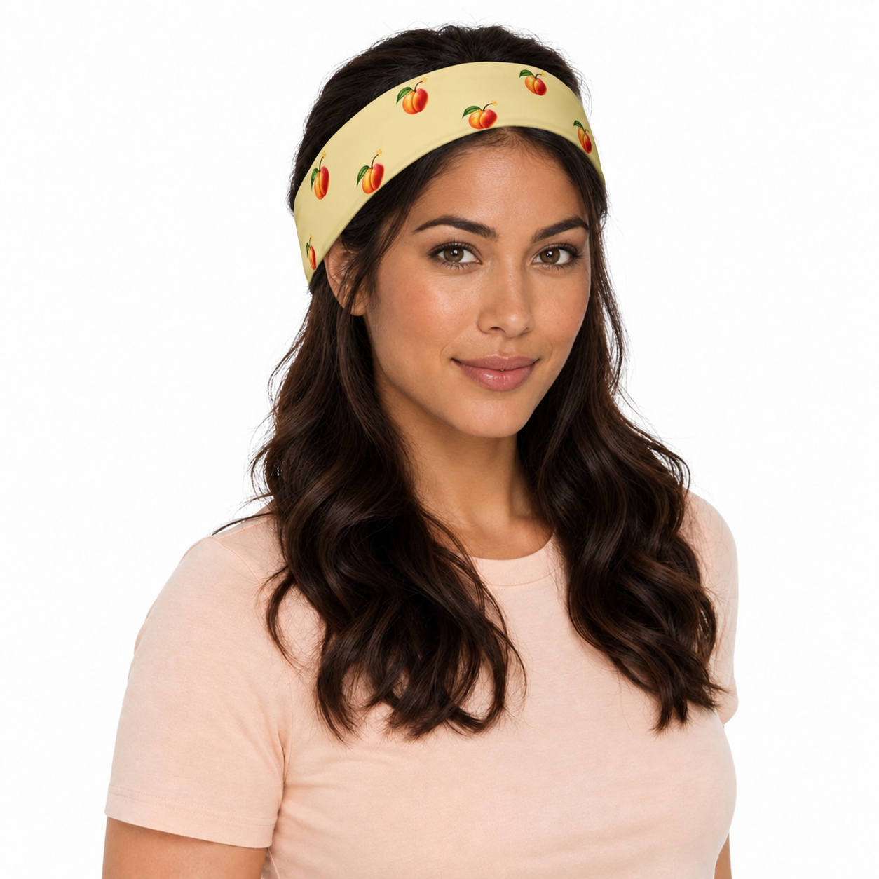 Slop Cannon Hot Piece Headband — Butter — adult woman HA-F03, model-worn catalogue view; digital catalogue composite; headband only; clothing excluded.