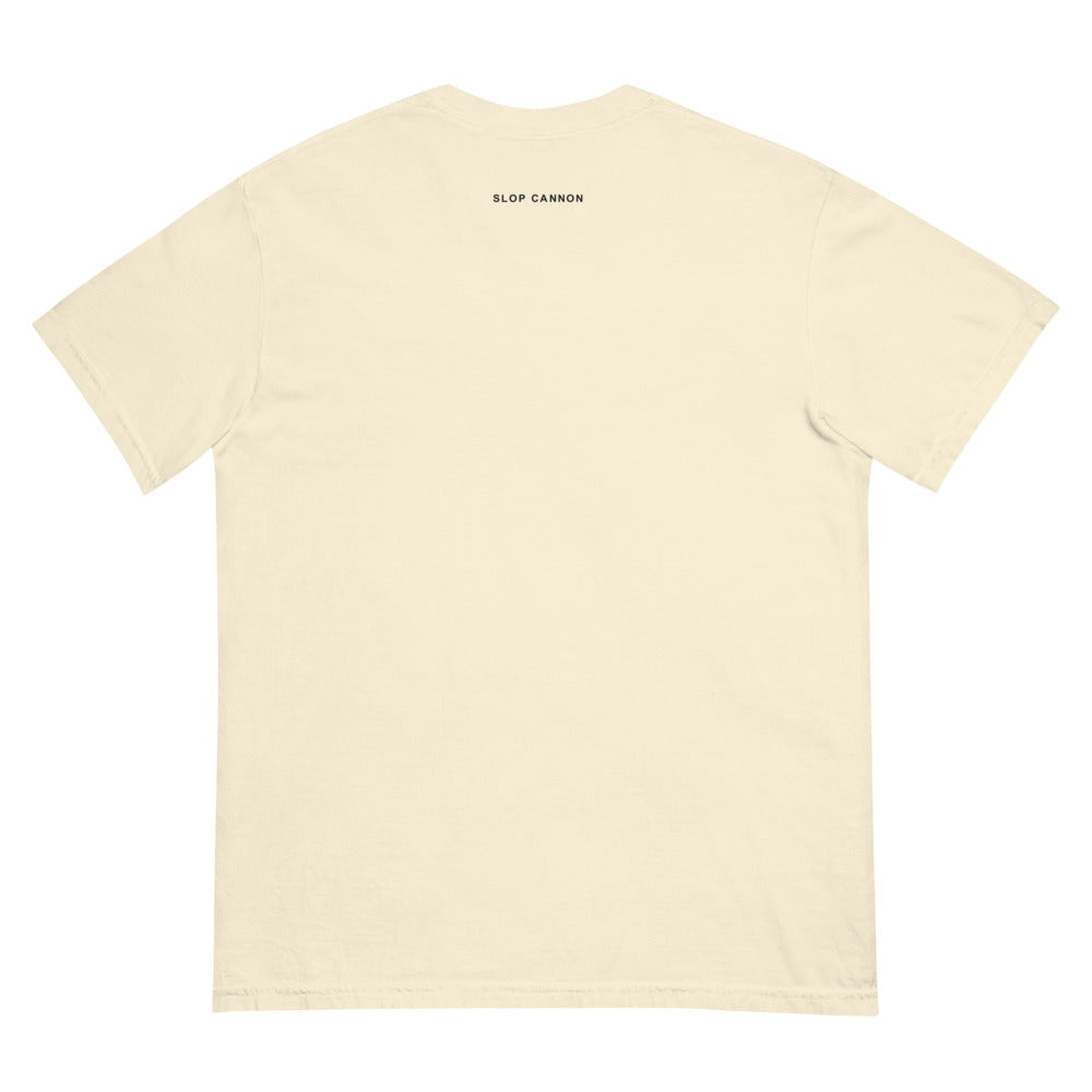 MAGAtard Fill Er Up Tee in Ivory — Printful digital back mockup showing small Slop Cannon print below the rear collar, with the rest of the back unprinted.