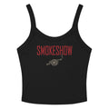 Smokeshow Women's Tank — Solid Black Blend — full front with exact corrected configured artwork; supplier digital mockup.